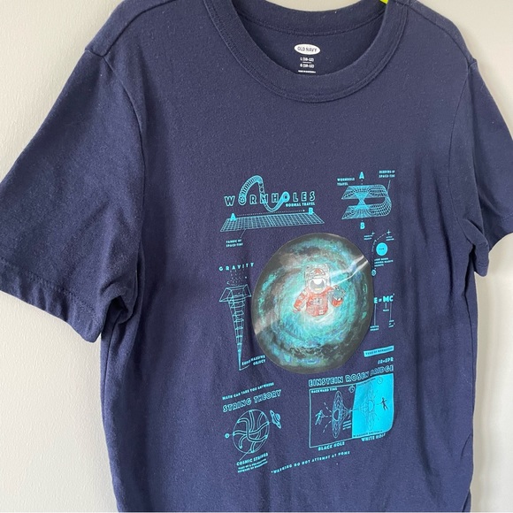 Old Navy Boys Visual-Effects Space Themed Short-Sleeve T-Shirt - Navy Blue - Picture 6 of 8